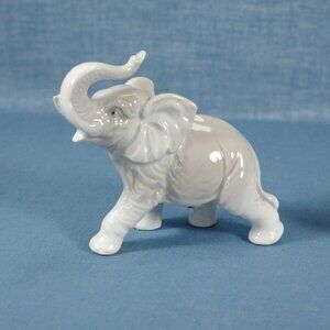 Vintage Porcelain Elephant Figurine Raised Trunk Otagiri Japan